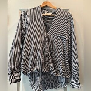 Striped bubble hem shirt